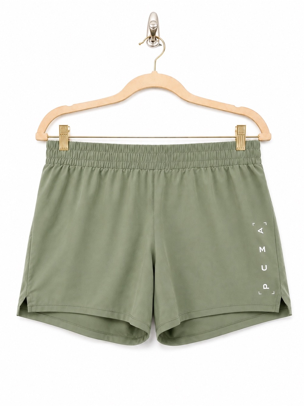 PUMA Women's Olive Green Active Shorts - Medium